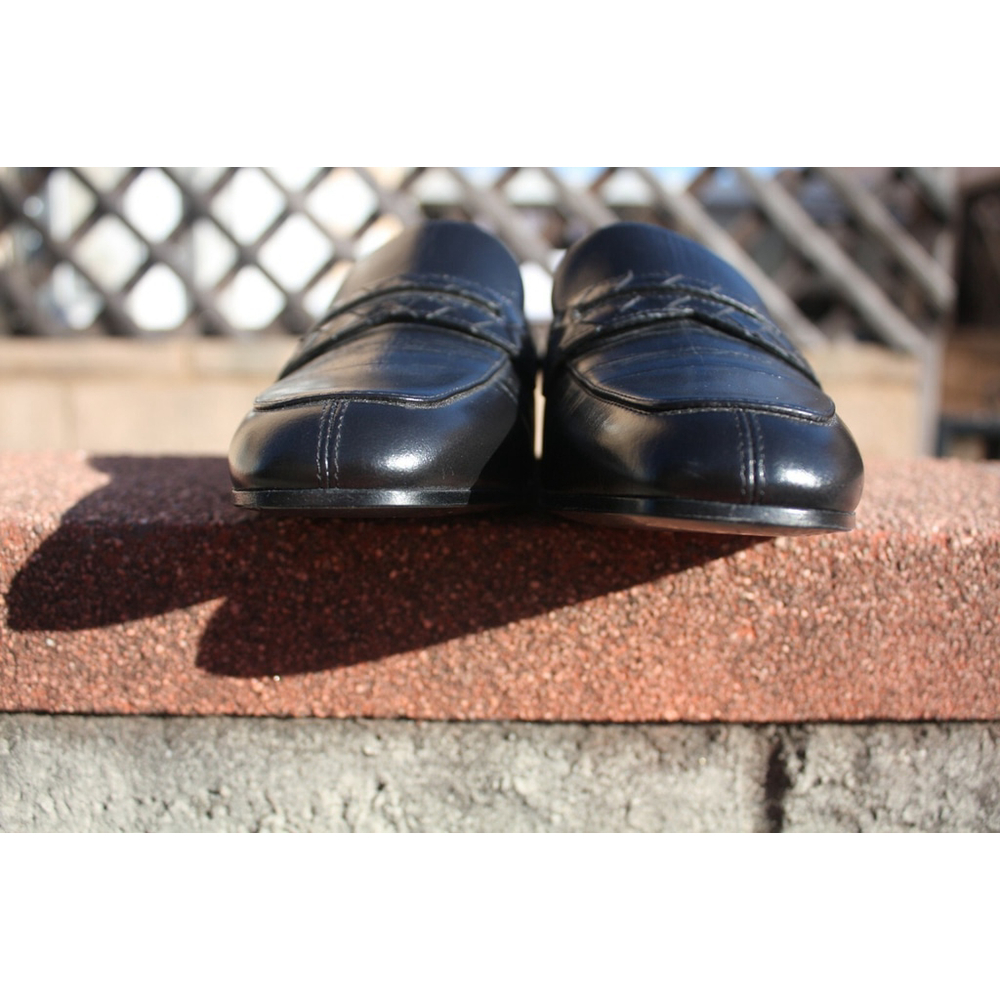 Bottega Veneta Women's Black Intrecciato Leather Penny Loafers - Size 36 - Picture 8 of 12
